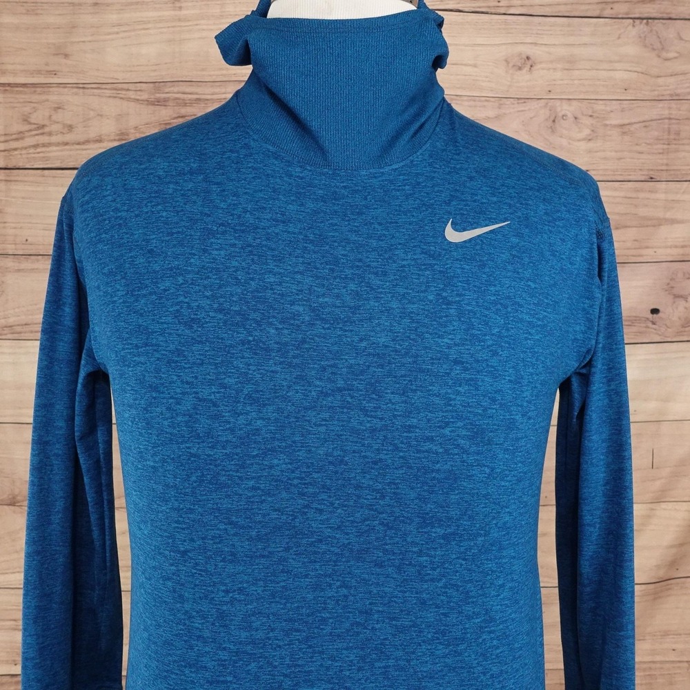 Nike Shirt S Blue Dri-FIT Running Turtleneck Long Sleeve Athletic